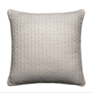 Geometric pattern in a beautiful pearly neutral shade, has a slight metallic sheen. Feather filling 55x55cm