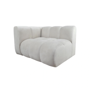 The luxurious modern Bubble Modular sofa combines the perfect mix of comfort and luxury. The sofa is handmade and foam filled with a firm cushioning, which gives a very natural seating comfort, perfect for entertaining. Measurements Overall height: 70 cm Seat height: 40 cm Overall Width: 114 cm Seat Width: 90 cm Overall Depth: 89 cm Seat Depth: 62 cm Tolerance dimensions +/- 3 cm All our furniture at SwanfieldLiving are made to order with a variation in production time. As our furniture are bespoke we do not accept returns. Produktion time: 6 weeks Please customise your sofa below, with your chosen fabric.