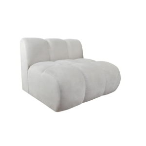The luxurious modern Bubble Modular Sofa combines the perfect mix of comfort and luxury. The sofa is handmade and foam filled with a firm cushioning, which gives a very natural seating comfort, perfect for entertaining. Measurements Overall height: 70 cm Seat height: 40 cm Overall Width: 91 cm Seat Width: 91 cm Overall Depth: 89 cm Seat Depth: 62 cm Tolerance dimensions +/- 3 cm All our furniture at SwanfieldLiving are made to order with a variation in production time. As our furniture are bespoke we do not accept returns. Produktion time: 6 weeks Please customise your sofa below, with your chosen fabric.