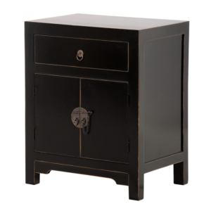 Our lovely Oriental Bedside Table is with two doors and a single drawer. Comfortable and beautiful for your bedroom Measurements: H:68 W:56 D:38 cm.