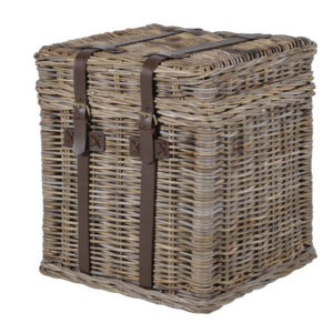 Our genuine Vineyard Basket functions perfectly as an end table with room for storage anywhere in your home. Measurements: H:51 W:45 D:45 cm.