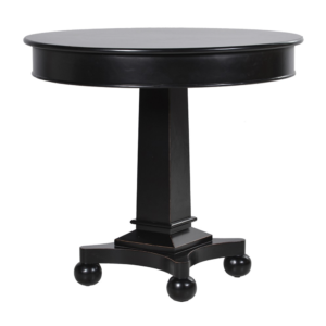 Round black Regency Dining Table Measurements: H:80 Dia:90 cm.