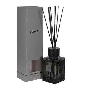 Our popular Large Aromatic Diffuser comes in a stylish grey glass container. It offers a deep, aromatic mix of smokey fragrances with wood and soft spicy smoke on top notes and exquisite masculine leather heart notes creating an inviting and cozy warm aroma that stimulates the sences while bringing a sense of fulfillment to any space. Measuring H 17 cm (with sticks 38,5 cm) and D 8 cm, this generously sized diffuser offers an impressive longevity, ensuring you can enjoy its captivating scent for hours on end. Perfect for creating a warm and inviting atmosphere in any space. For optimal performance, it is recommended to flip the reeds regularly to refresh the fragrance and ensure an even scent distribution.For optimal performance, it is recommended to flip the reeds regularly to refresh the fragrance and ensure an even scent distribution.